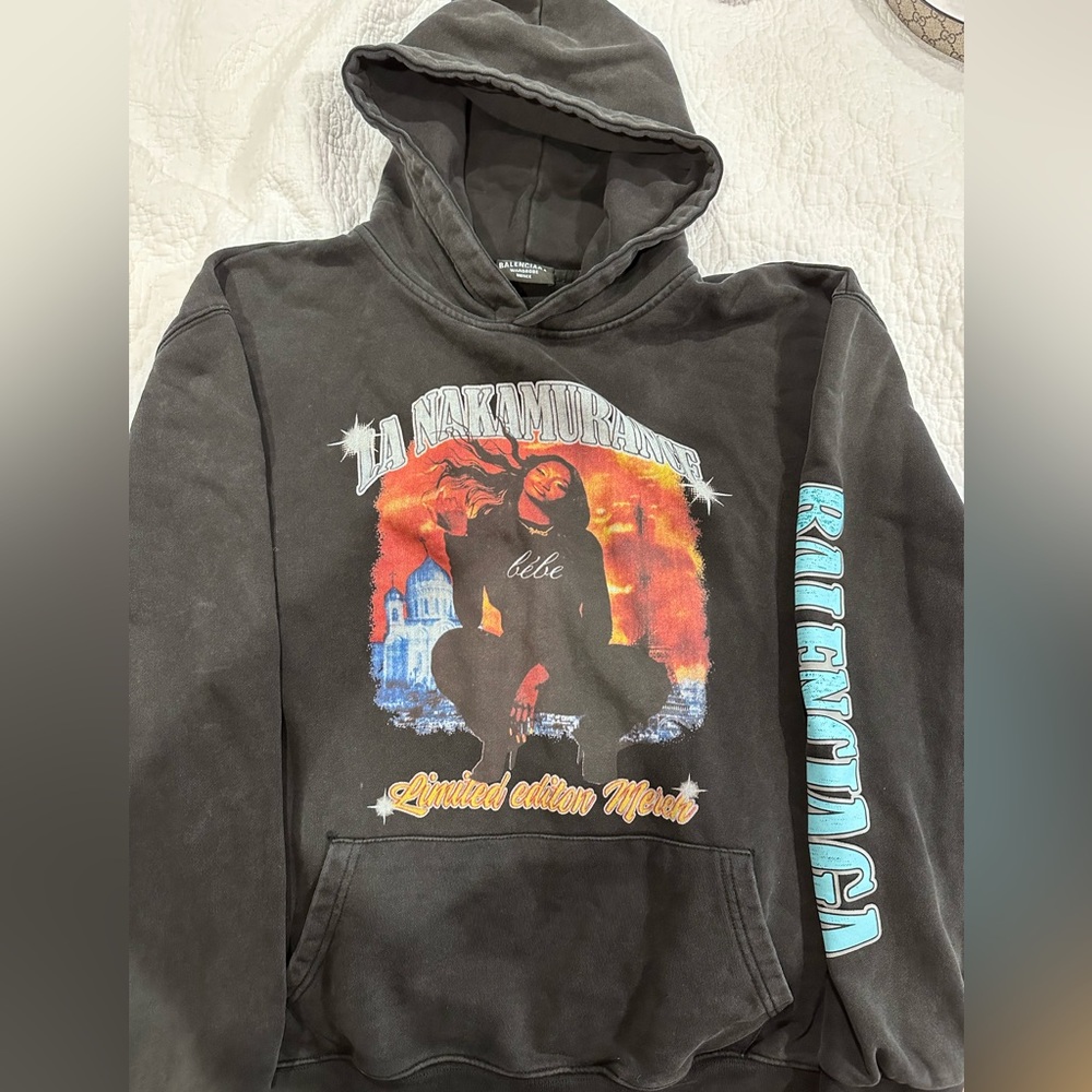 Balenciaga Music Aya Nakamura Merch Hoodie Wide Fit 'Black’
